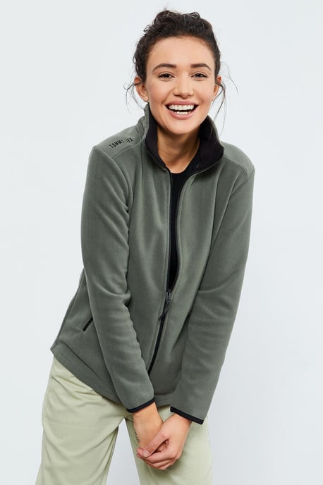 Damen Plüsch Zip-Front Sweatshirt - Image 3