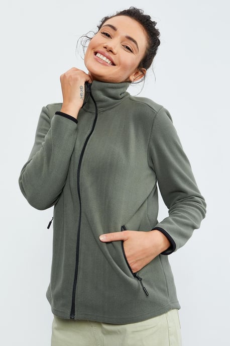 Damen Plüsch Zip-Front Sweatshirt - Image 5