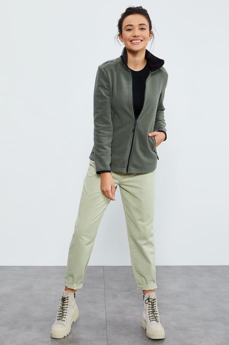 Damen Plüsch Zip-Front Sweatshirt - Image 6