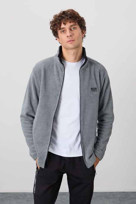 Herren Plüsch-Zipp-Front Sweatshirt - Image 1