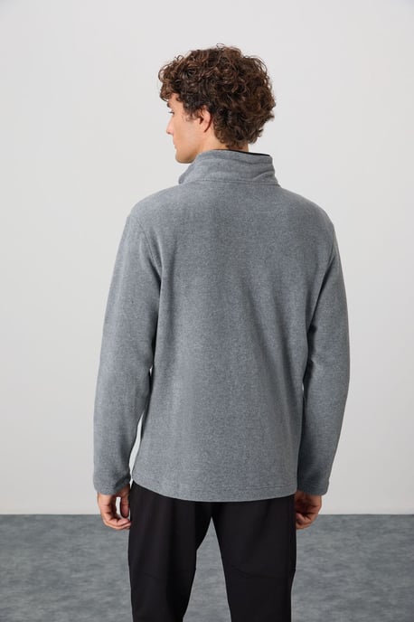 Herren Plüsch-Zipp-Front Sweatshirt - Image 6