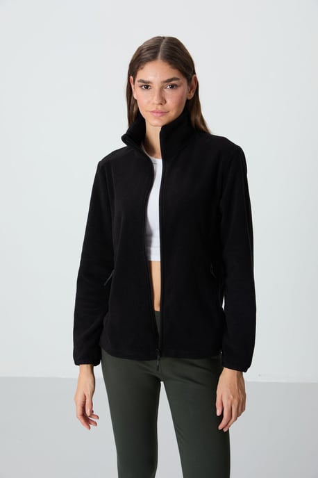 Damen Plüsch Zip-Front Sweatshirt - Image 1