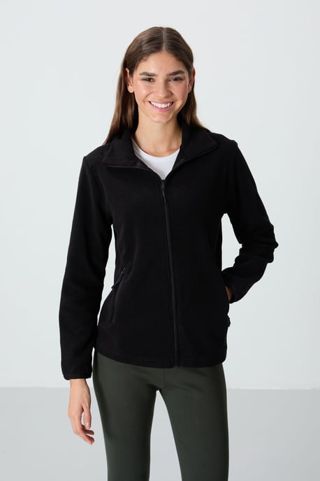 Damen Plüsch Zip-Front Sweatshirt - Image 3