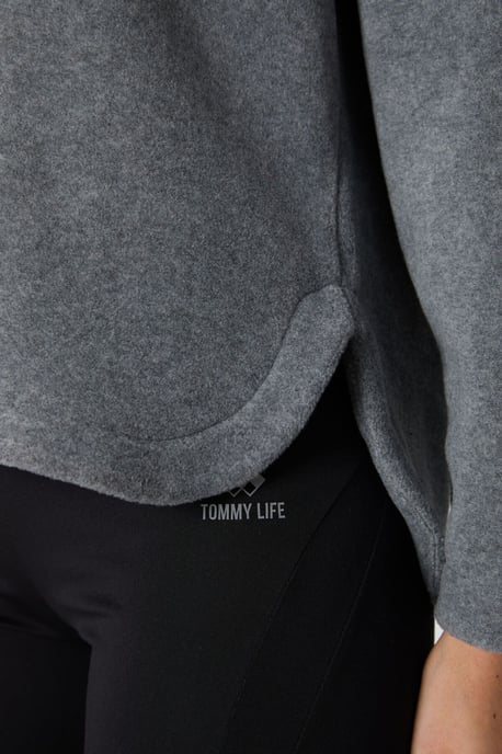 Übergroßer Plüsch-Half-Zip Kapuzenpullover - Image 3