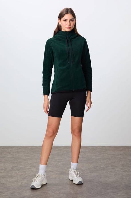 Damen Plüsch Zip-Hoodie Sweatshirt - Image 1