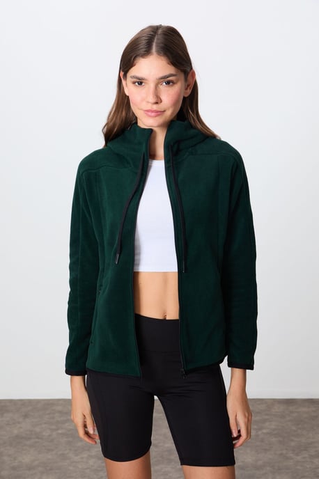 Damen Plüsch Zip-Hoodie Sweatshirt - Image 4