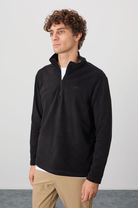 Herren Plüsch Halbzip Sweatshirt - Image 4