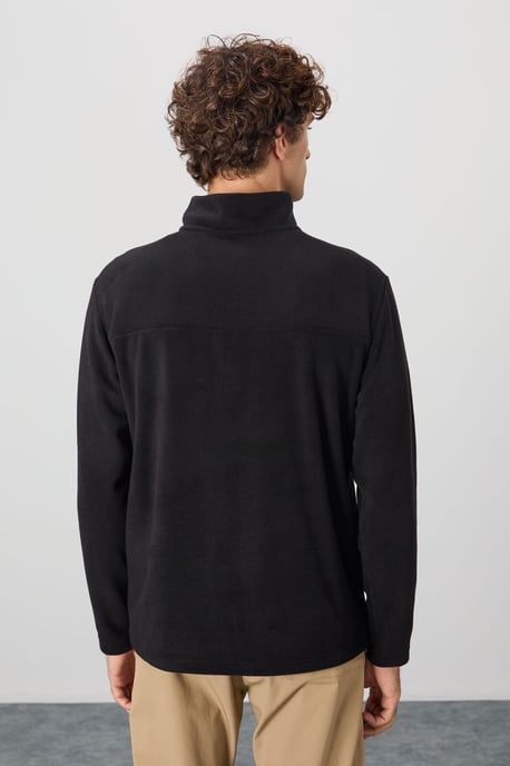 Herren Plüsch Halbzip Sweatshirt - Image 5