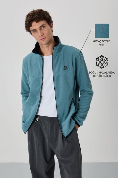 Herren Plüsch Zip-Front Sweatshirt - Image 1