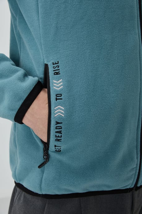 Herren Plüsch Zip-Front Sweatshirt - Image 3