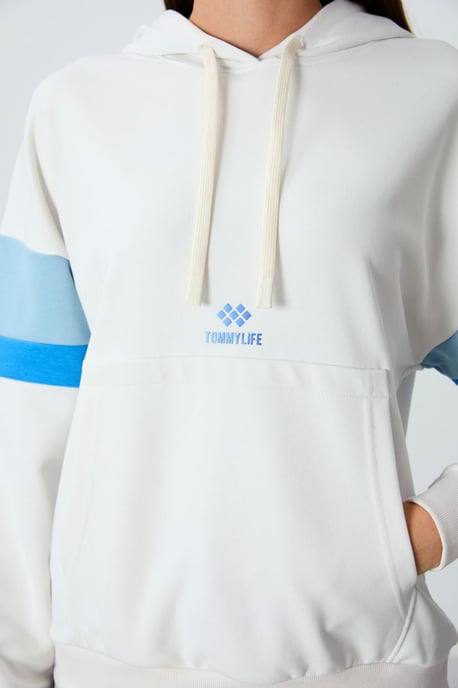 Übergrößen-Farbblock-Hoodie mit Tasche - Image 2