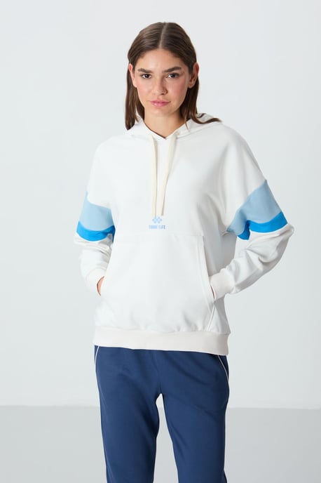 Übergrößen-Farbblock-Hoodie mit Tasche - Image 4