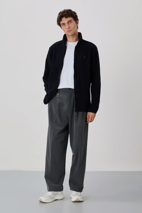 Herren Plüsch Zip-Front Sweatshirt - Image 3