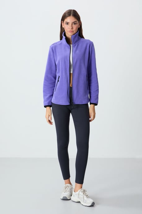 Damen Fleece Zip-Front Sweatshirt - Image 4