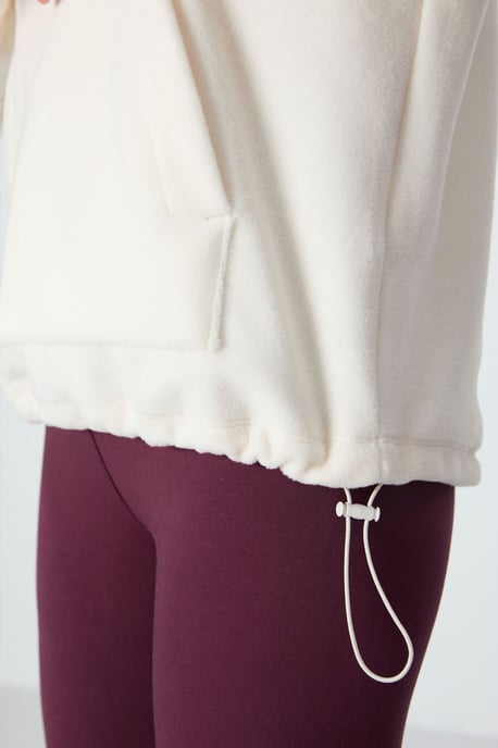 Übergroßer Plüsch-Hoodie mit Stickerei - Image 3