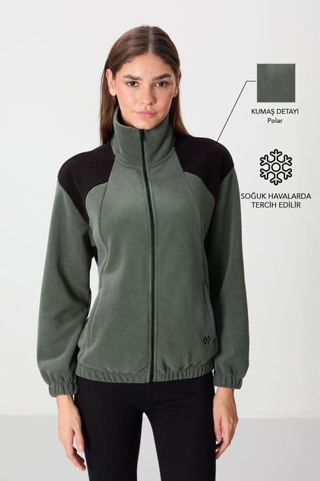 Übergroßer Farbblock-Halbzip-Sweatshirt - Image 1