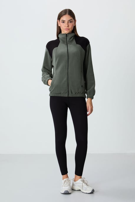 Übergroßer Farbblock-Halbzip-Sweatshirt - Image 2