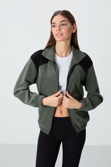 Übergroßer Farbblock-Halbzip-Sweatshirt - Image 3