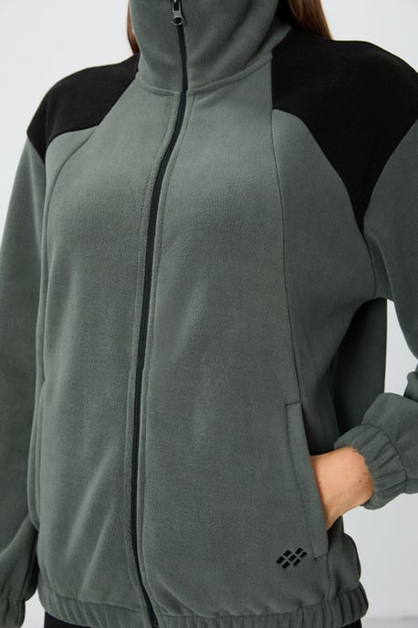 Übergroßer Farbblock-Halbzip-Sweatshirt - Image 4