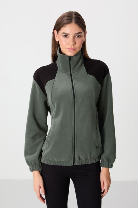 Übergroßer Farbblock-Halbzip-Sweatshirt - Image 5