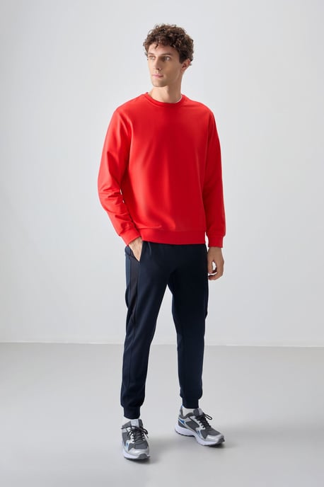 Herren Unifarben Rundhals-Sweatshirt - Image 3
