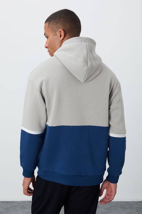 Herren Farbblockiertes Kapuzensweatshirt - Image 5
