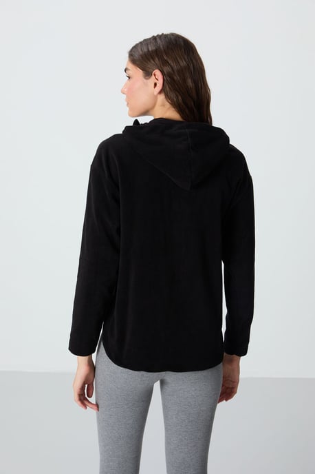 Übergroßer Plüsch-Hoodie mit halbem Reißverschluss - Image 6