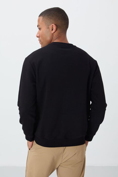 Herren bedruckter Rundhalsausschnitt Pullover - Image 4