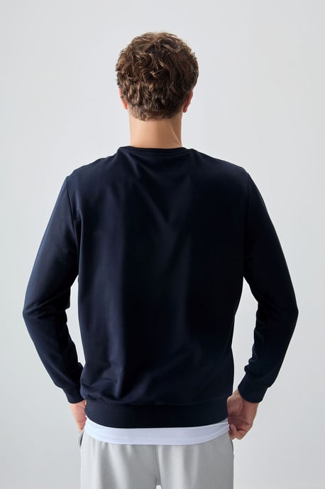 Herren Unifarben Rundhals-Sweatshirt - Image 5