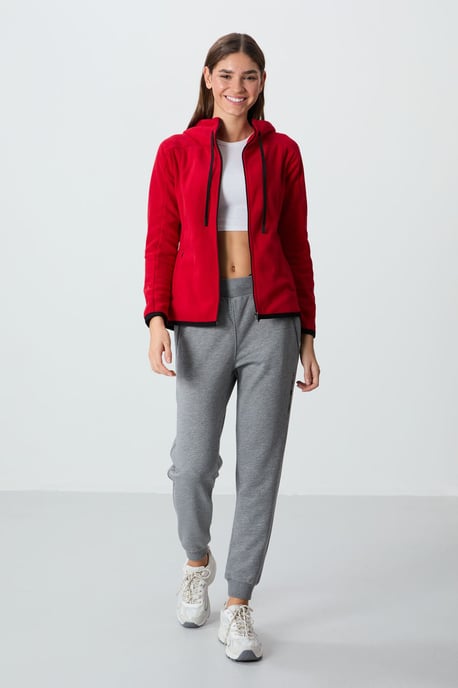 Damen Fleece Kapuzen-Sweatshirt mit Reißverschluss - Image 2