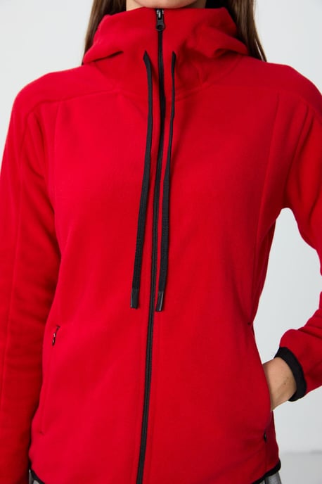 Damen Fleece Kapuzen-Sweatshirt mit Reißverschluss - Image 5