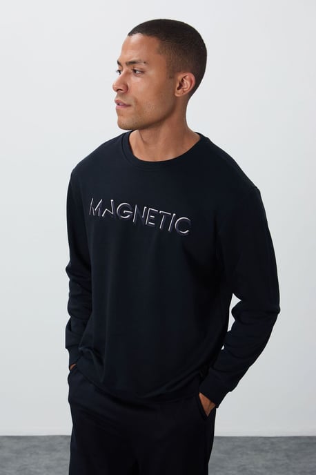 Herren Sweatshirt mit Rundhalsausschnitt und Print - Image 4