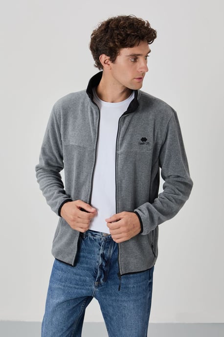 Herren Plüsch Zip-Front Sweatshirt - Image 3