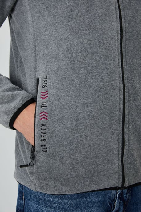 Herren Plüsch Zip-Front Sweatshirt - Image 4
