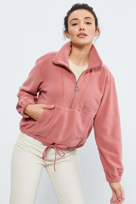 Oversized Halb-Zip Plüsch Sweatshirt - Image 2