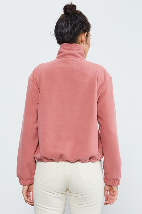 Oversized Halb-Zip Plüsch Sweatshirt - Image 6