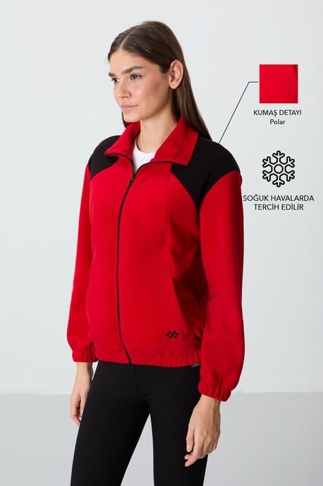 Übergroßer Farbblock-Half-Zip-Sweatshirt - Image 1
