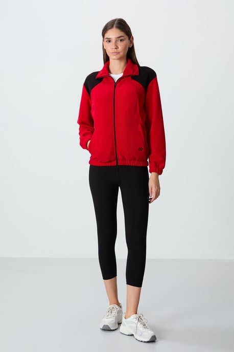 Übergroßer Farbblock-Half-Zip-Sweatshirt - Image 4