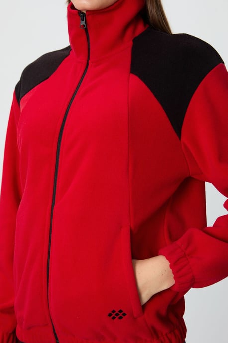 Übergroßer Farbblock-Half-Zip-Sweatshirt - Image 5