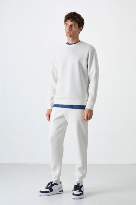 Herren Unifarben Rundhals-Sweatshirt - Image 3