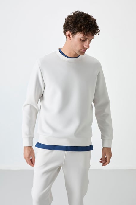 Herren Unifarben Rundhals-Sweatshirt - Image 5