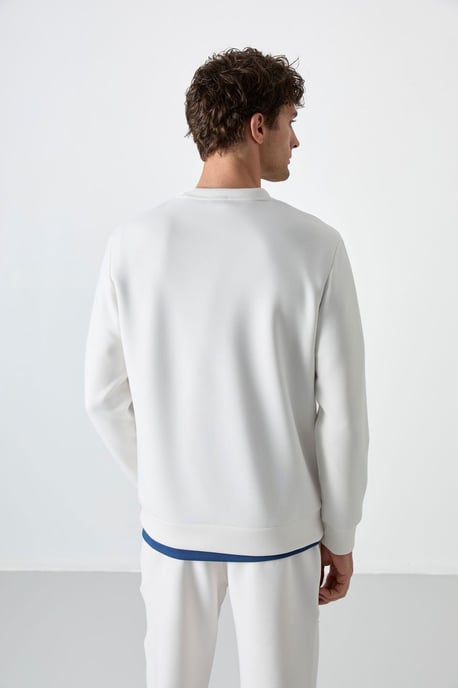 Herren Unifarben Rundhals-Sweatshirt - Image 6