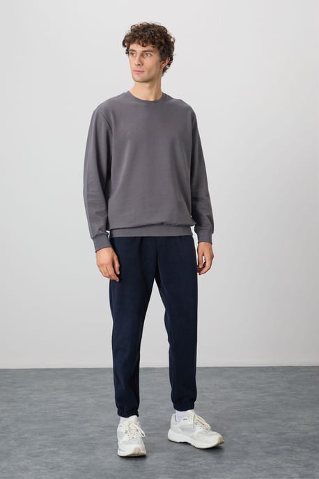 Herren Unifarben Rundhals-Sweatshirt - Image 2