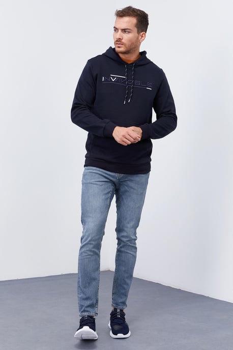 Herrenbedruckter Kapuzenpullover mit Tasche - Image 2