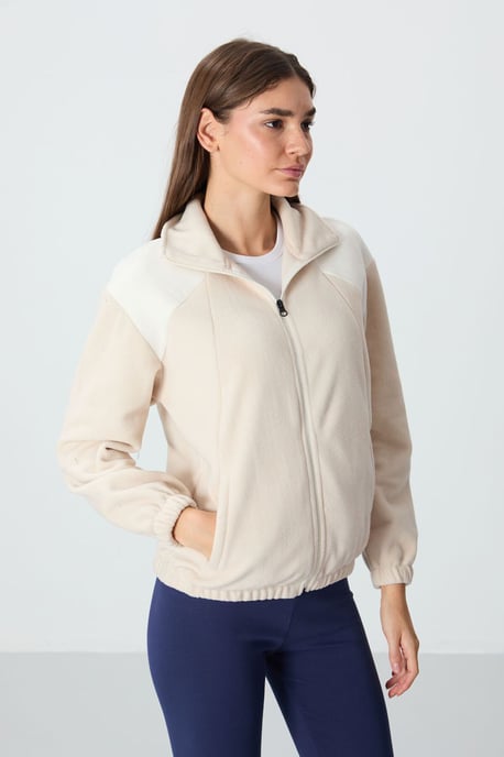 Oversized Farbblock Halb-Reißverschluss Sweatshirt - Image 4