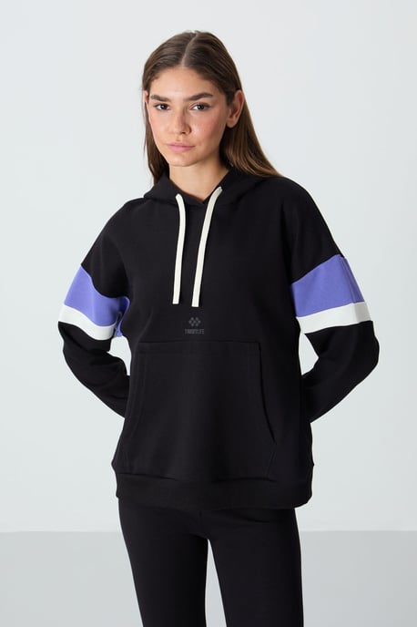 Übergrößen Farbblock Kapuzenpullover mit Tasche - Image 4