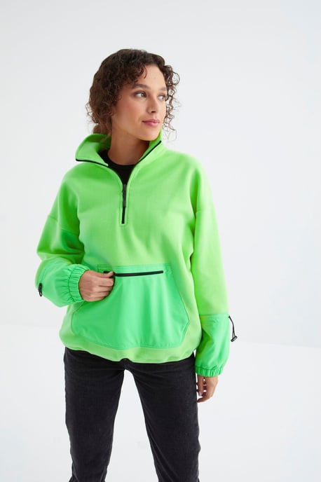 Oversized Fleece-Halbzip Sweatshirt - Image 2