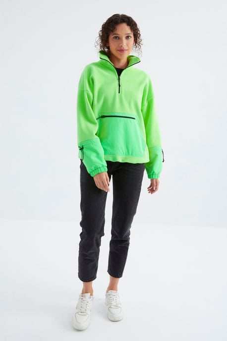 Oversized Fleece-Halbzip Sweatshirt - Image 3