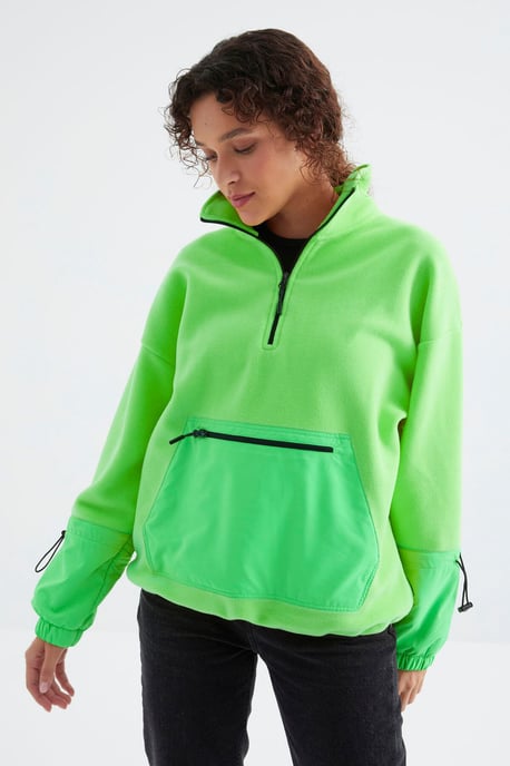 Oversized Fleece-Halbzip Sweatshirt - Image 4