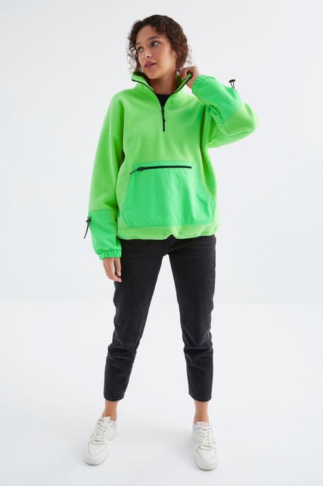Oversized Fleece-Halbzip Sweatshirt - Image 5